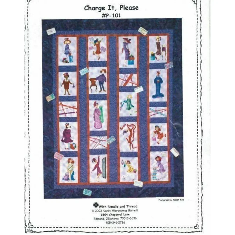 Quilt Pattern Charge It Please Twin 70 X 88 Nancy Barrett Shopping Ladies‎